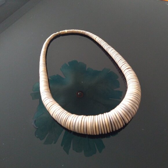 Vintage wood disk necklace - Hand Made - Picture 1 of 5